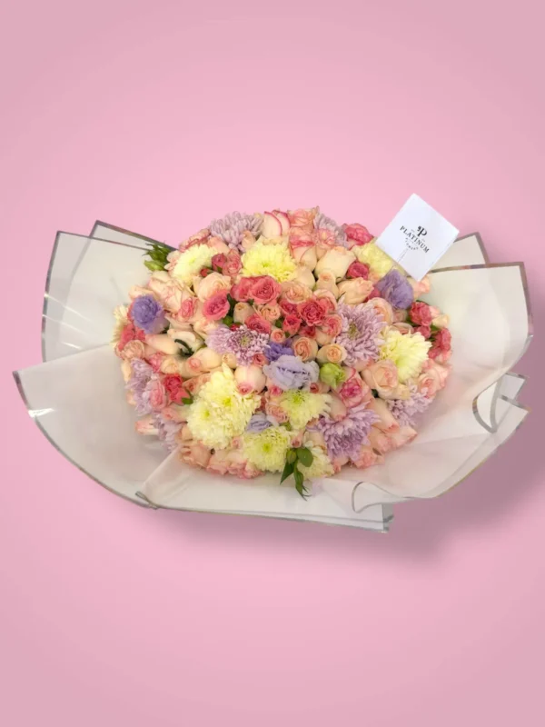 100 Rosas Dovela Con Roxanas, Mini Rosas y Lisianthus - Imagen 2